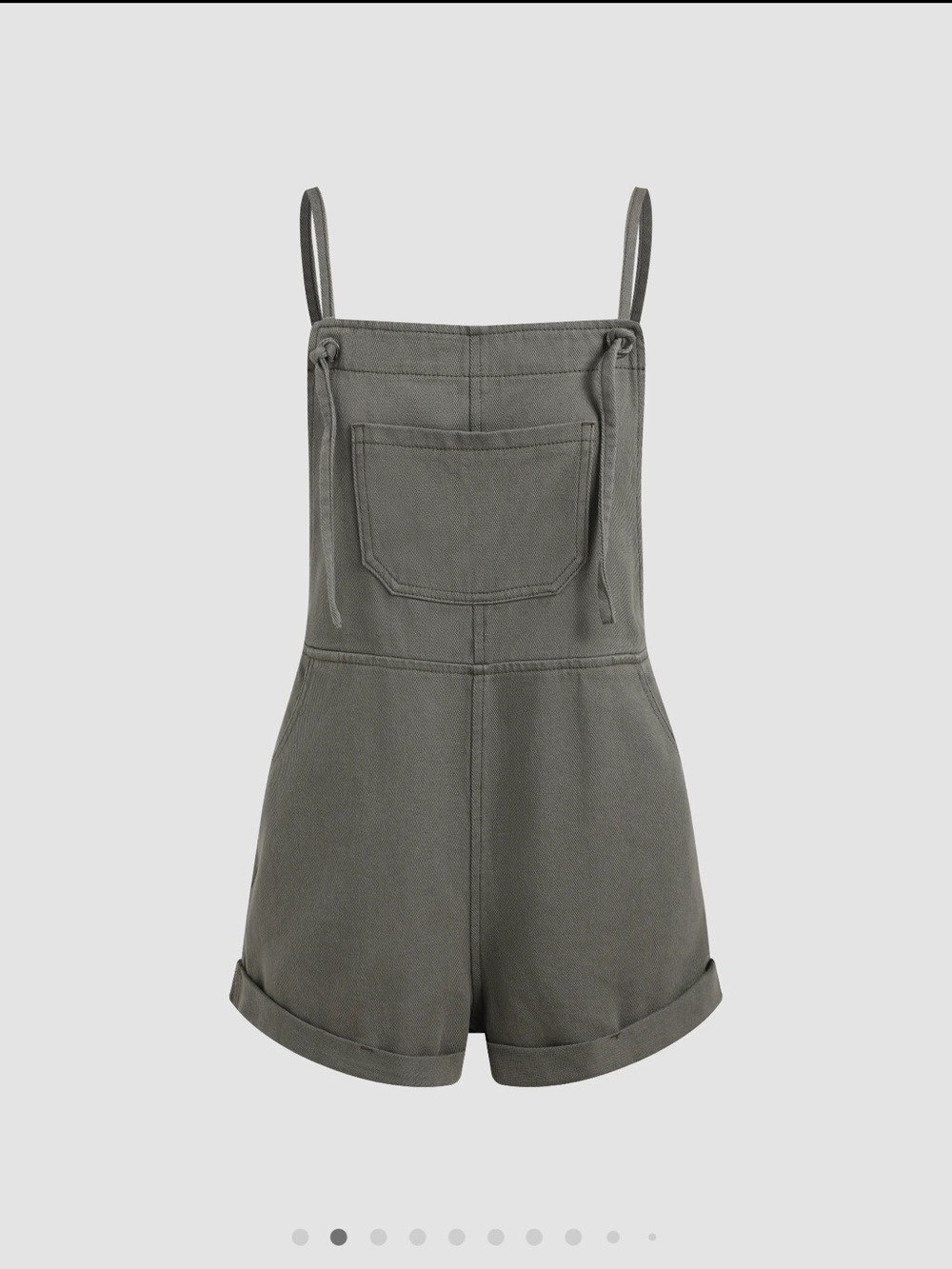 Cider Washed Gray Denim Short Overalls